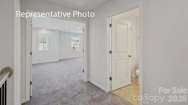 a view of a hallway with entryway