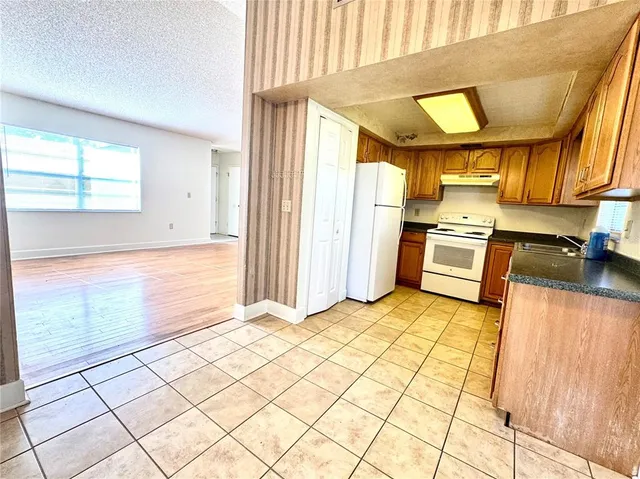 a view of a kitchen with a stove