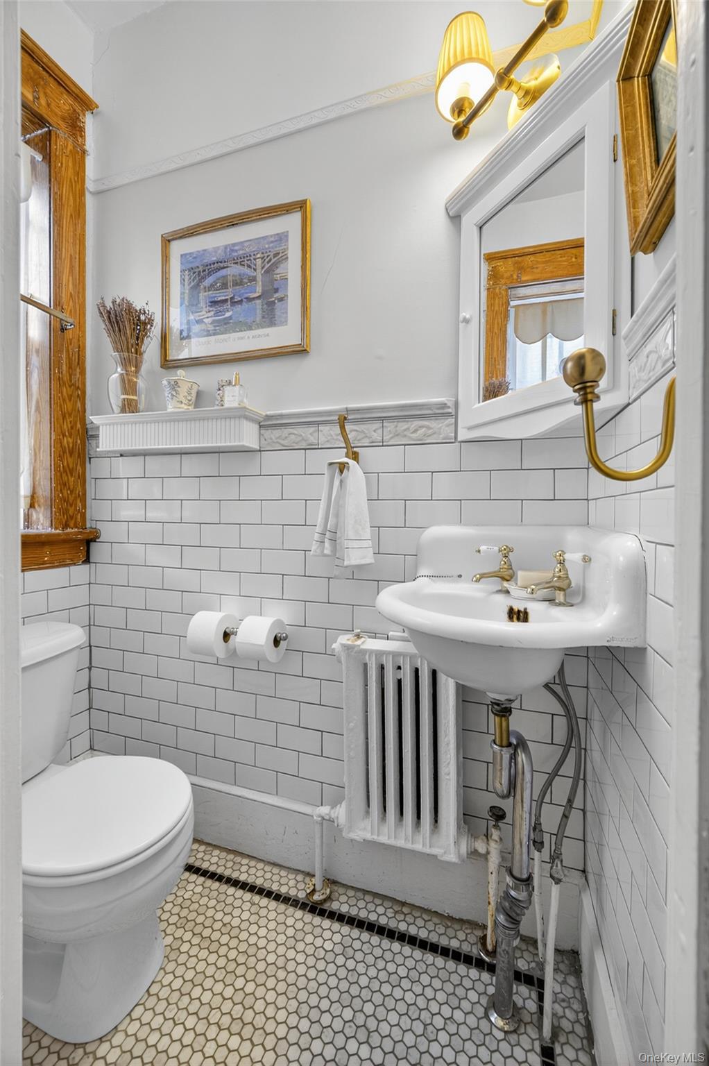 111 South Hamilton Street Poughkeepsie, NY 12601 - Photo 20 of 46 a bathroom with a sink a toilet and a mirror