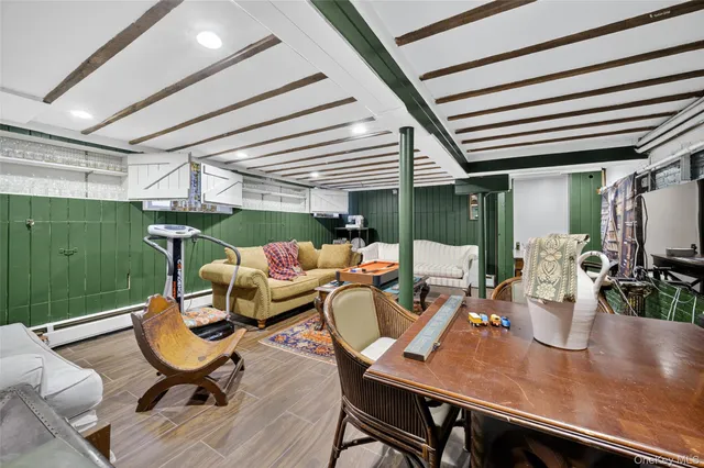 a living room with furniture and a couch