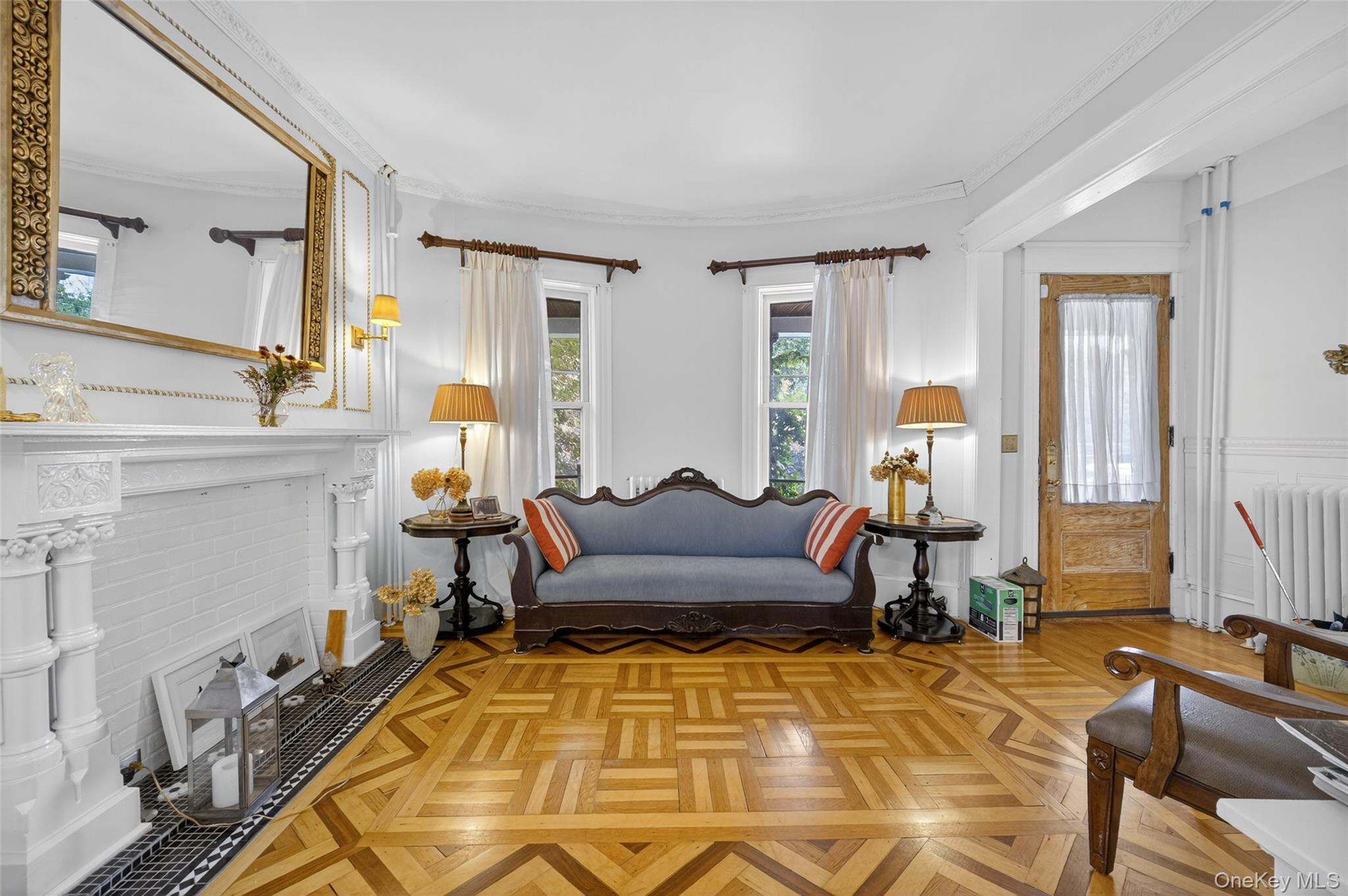 111 South Hamilton Street Poughkeepsie, NY 12601 - Photo 10 of 46 a living room with furniture and a fireplace