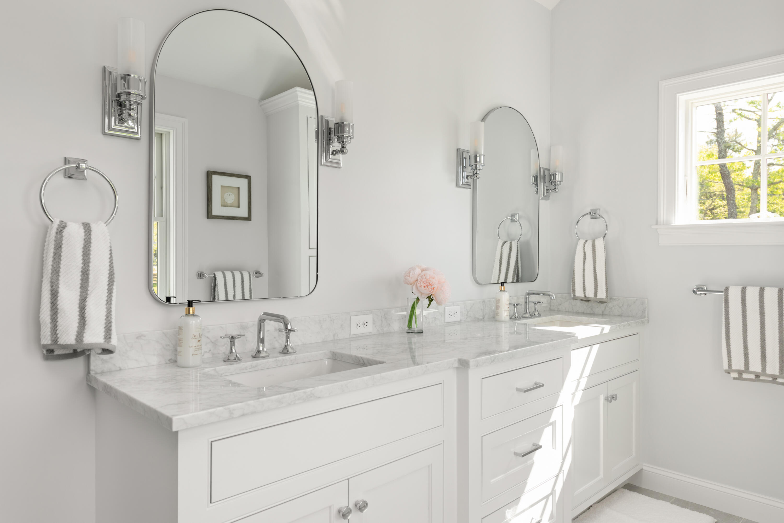 3 Elijah's Wds Harwich, MA 02645 - Photo 24 of 43 a bathroom with a double vanity sink and a mirror