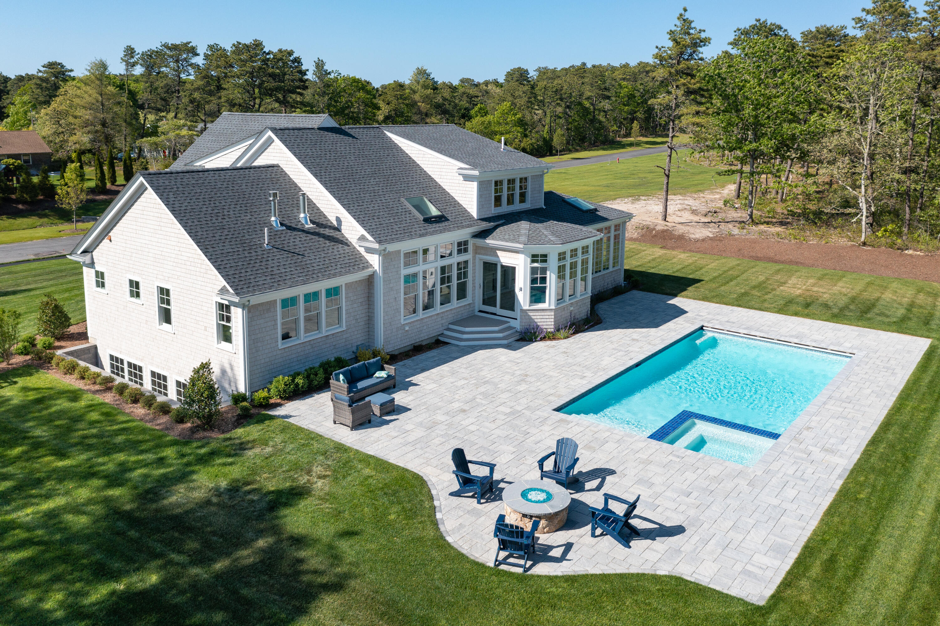 3 Elijah's Wds Harwich, MA 02645 - Photo 4 of 43 an aerial view of a house with swimming pool garden and patio
