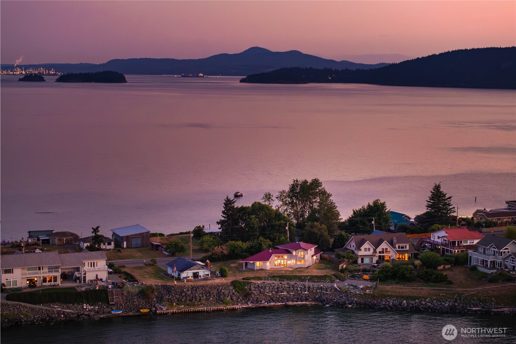 9551 Samish Island Road Bow, WA 98232 - Photo 9 of 40 a view of lake with mountain