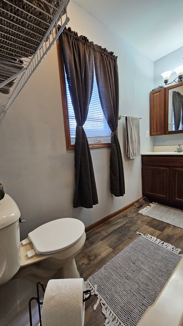 703 Lincoln Street Harvard, IL 60033 - Photo 18 of 27 a bathroom with a toilet a sink and mirror