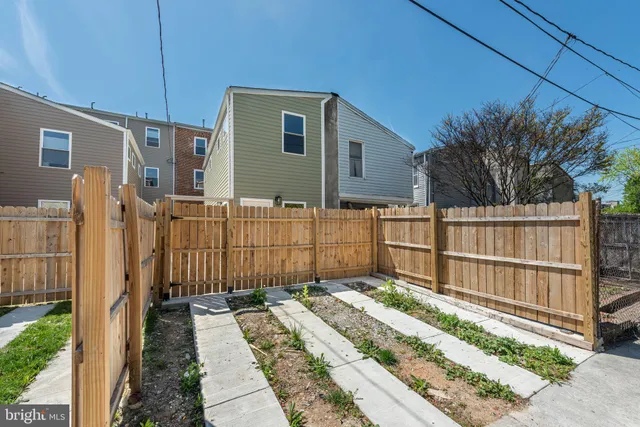 a house view with a backyard
