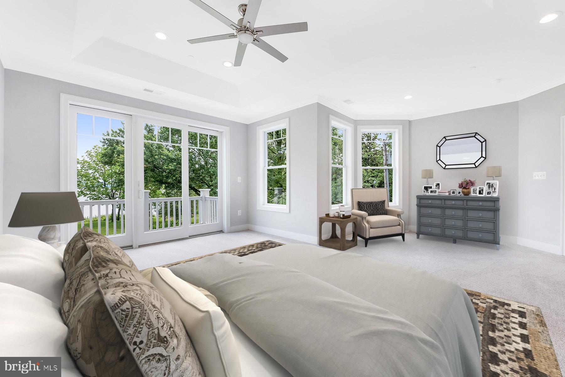 489 Edgewater Road Pasadena, MD 21122 - Photo 14 of 24 Master bedroom with private water view balcony