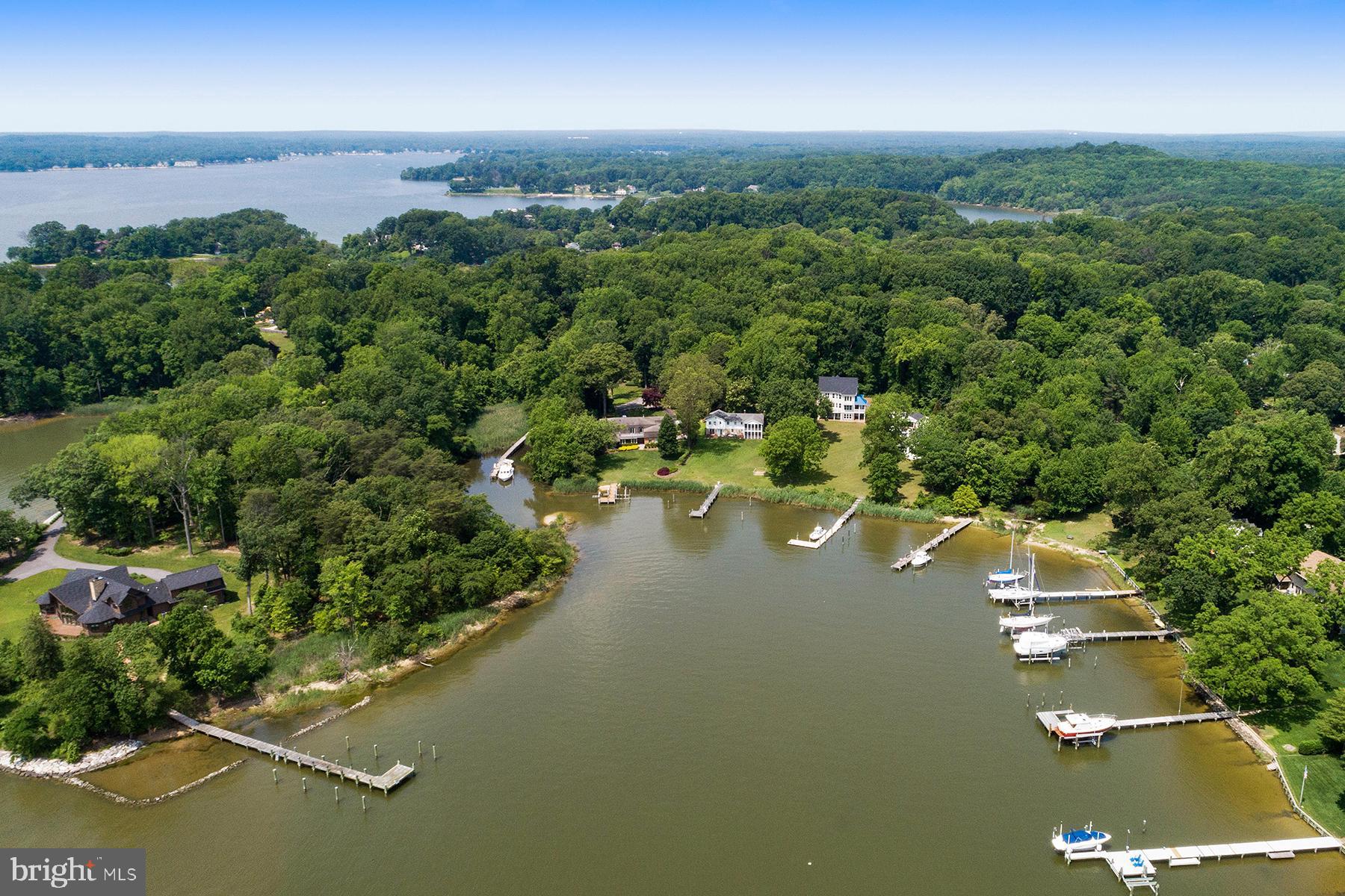 489 Edgewater Road Pasadena, MD 21122 - Photo 22 of 24 Aerial view of the cove off the Magothy River