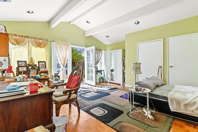 a room with furniture