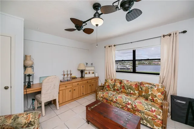 a living room with furniture