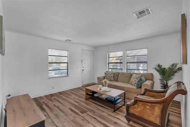 a living room with furniture