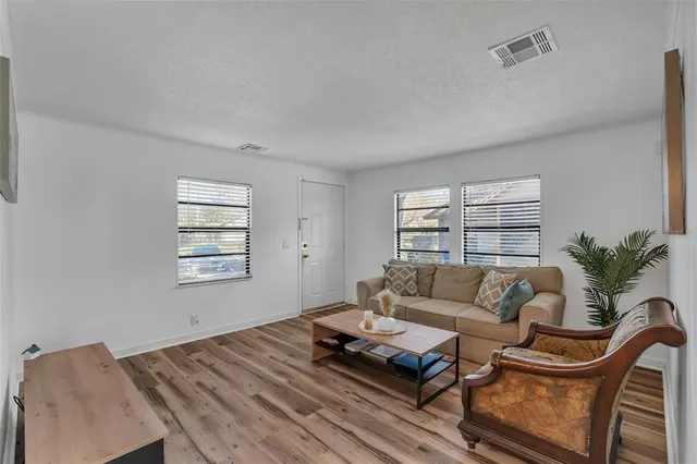 a living room with furniture