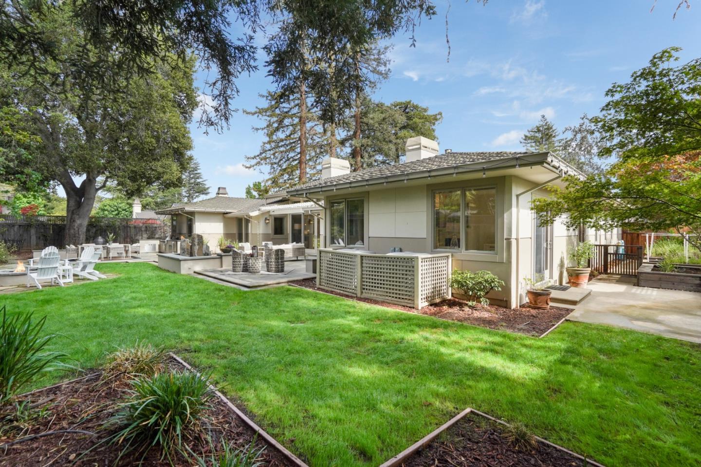 196 Merritt Road Los Altos, CA 94022 - Photo 44 of 46 a front view of a house with backyard and sitting area