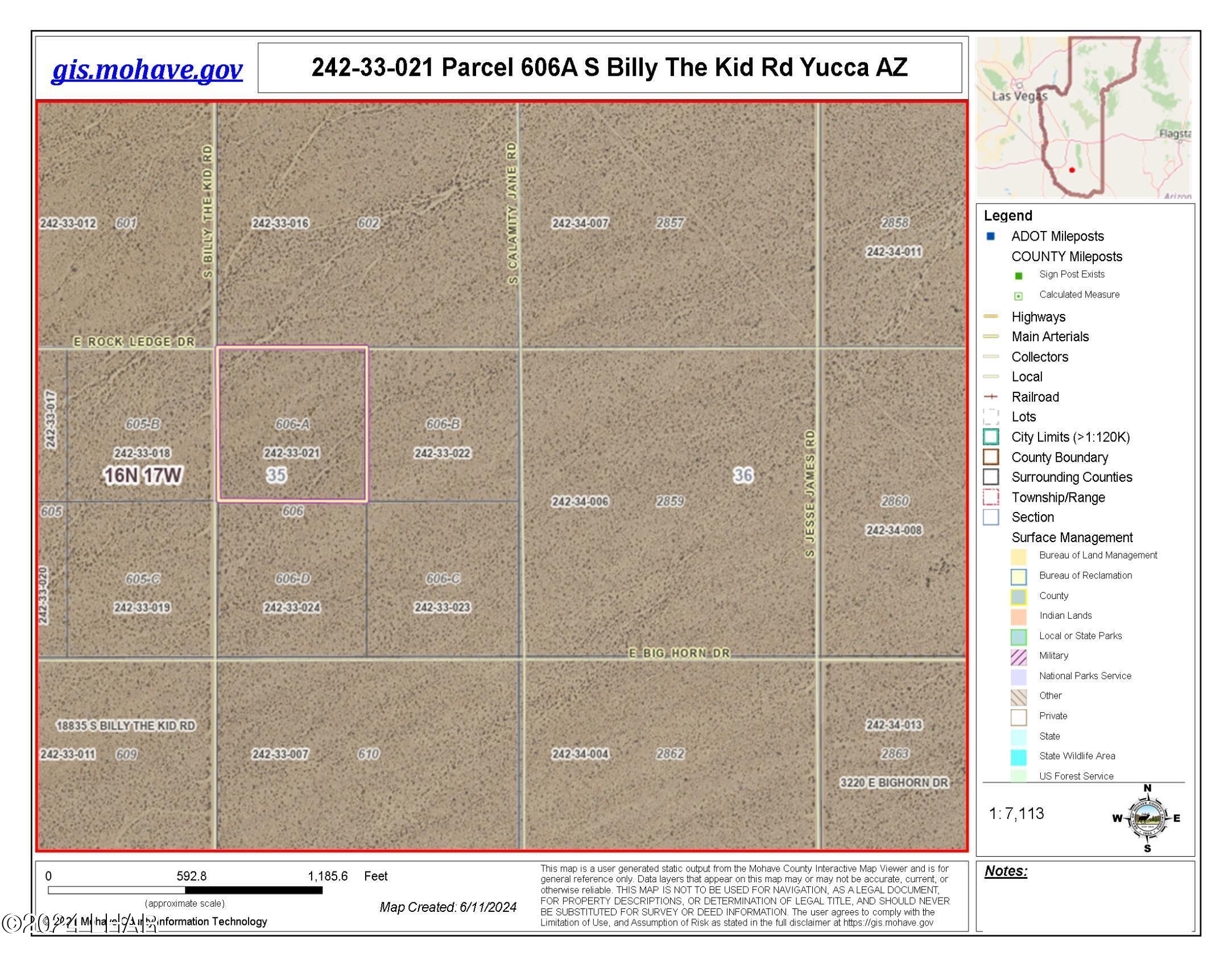 606 South Billy The Kid Road Yucca, AZ 86438 - Photo 9 of 23 242.33.021 Map photo lots