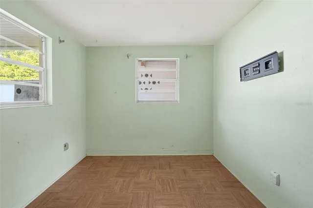 an empty room with a window