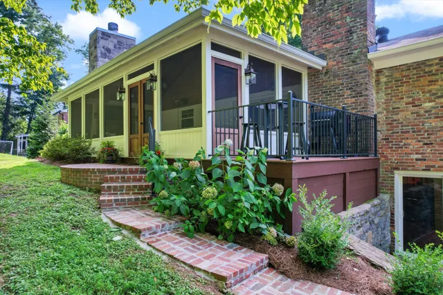 a view of a door and an outdoor space