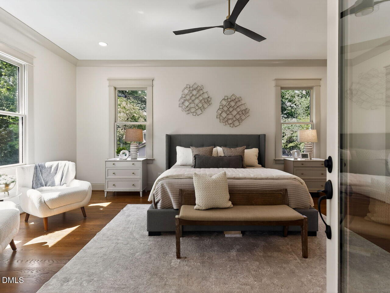 504 Tilden Street Raleigh, NC 27605 - Photo 35 of 58 a bedroom with a bed and a couch