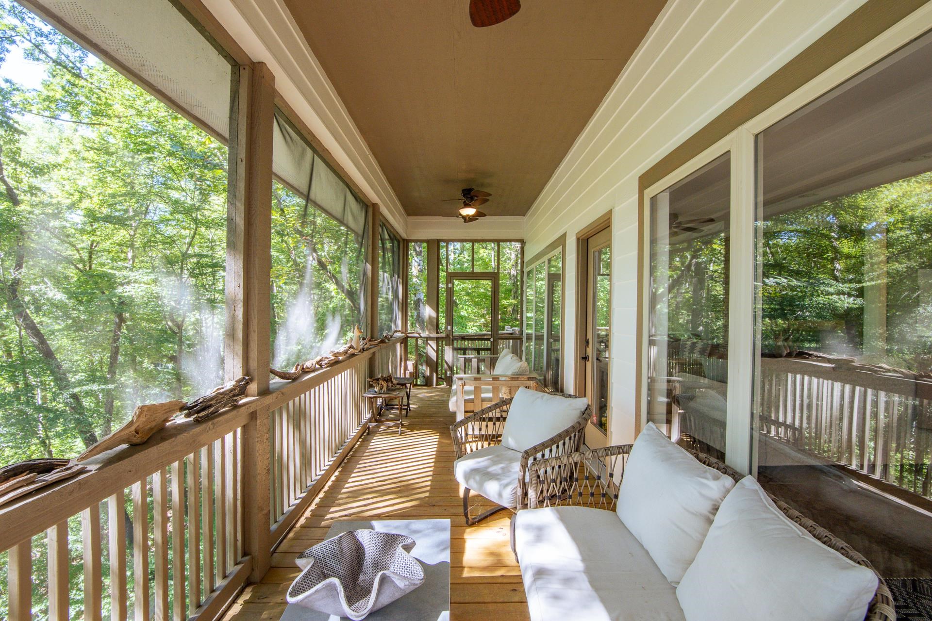 120 Pier Point Savannah, TN 38372 - Photo 14 of 38 Sunroom with ceiling fan and wood-type flooring