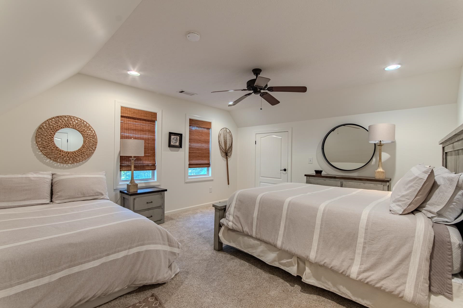 120 Pier Point Savannah, TN 38372 - Photo 26 of 38 Bedroom with vaulted ceiling, light colored carpet, ceiling fan, and recessed lighting
