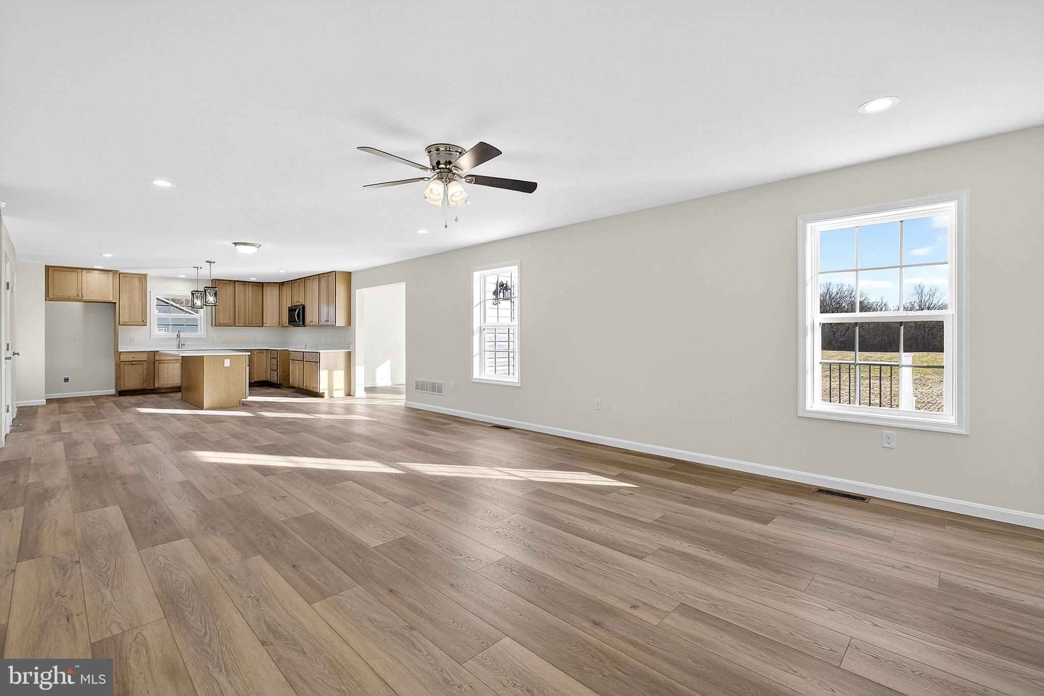 719 West Evens Road Viola, DE 19979 - Photo 9 of 65 a view of a livingroom with a fireplace a ceiling fan and wooden floor