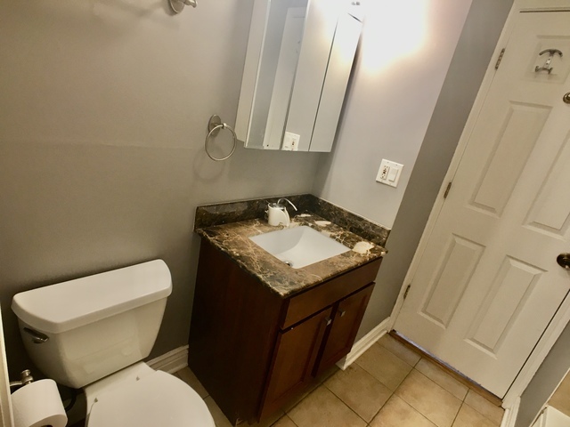 5934 North Paulina Street, Unit 2 Chicago, IL 60660 - Photo 11 of 12 a bathroom with a toilet sink and mirror
