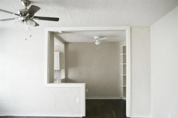 a bathroom with a mirror and a shower