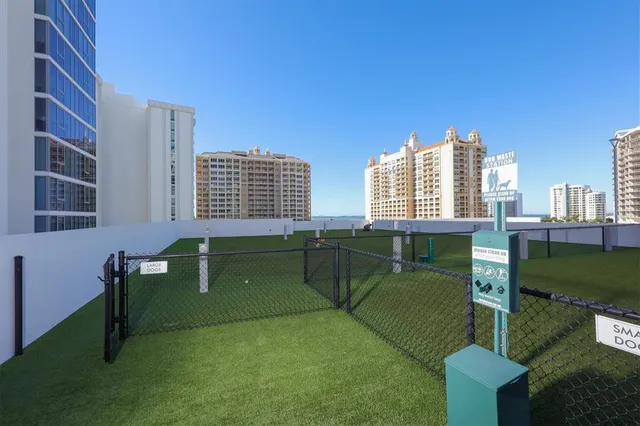 a view of a lake with a city