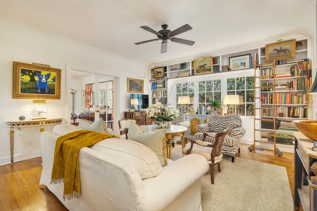 a living room with furniture