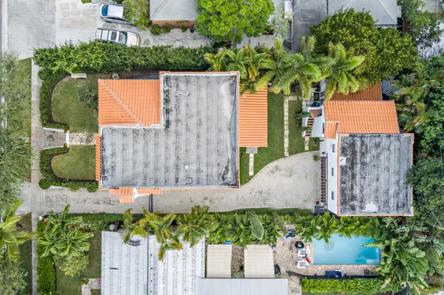 an outdoor view with patio