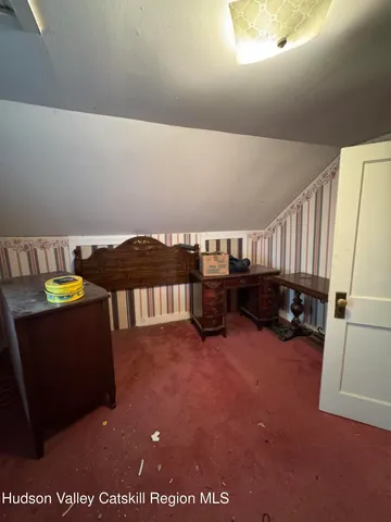 a view of a furniture in a room