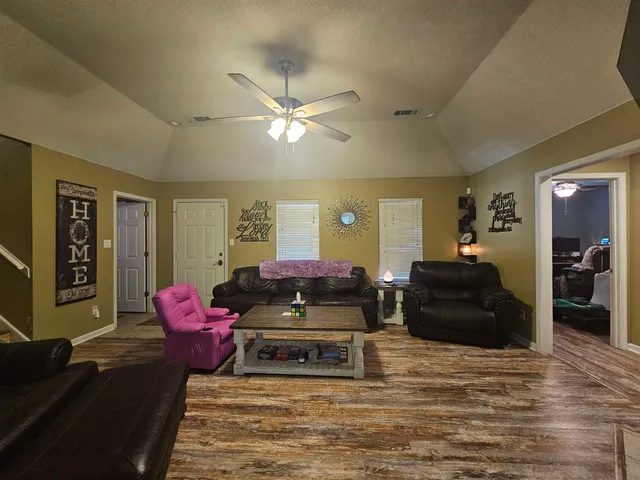 a living room with furniture