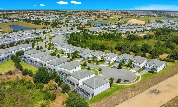 an aerial view of a house
