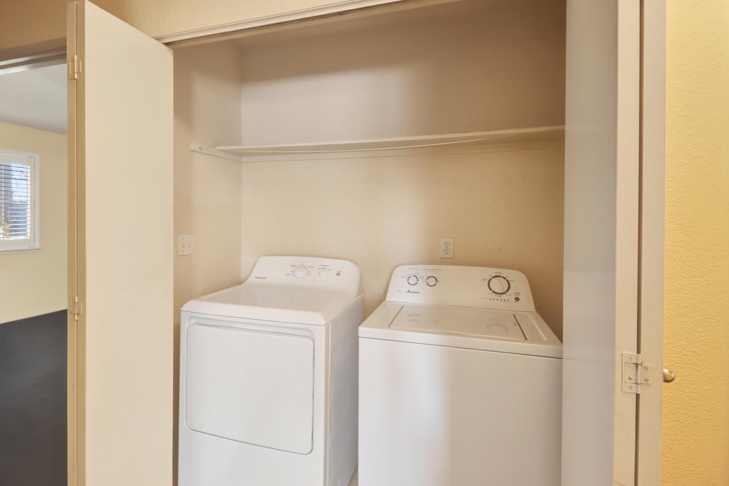 8020 Walerga Road, Unit 1009 Antelope, CA 95843 - Photo 31 of 39 Laundry- washer, dryer with shelf above