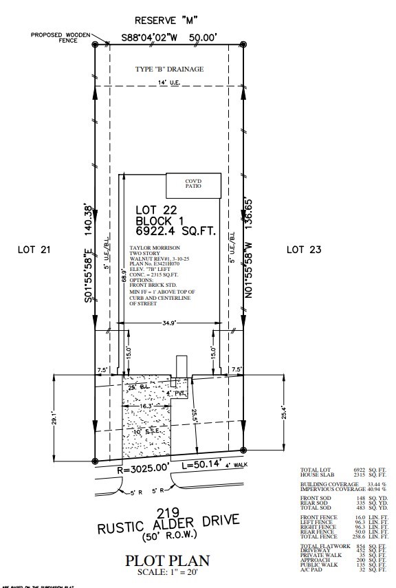 219 Rustic Alder Drive Crosby, TX 77532 - Photo 30 of 40 219 Rustic Alder Drive Plot Plan