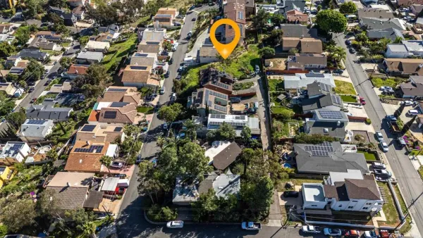 an aerial view of residential building