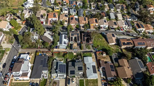an aerial view of a building