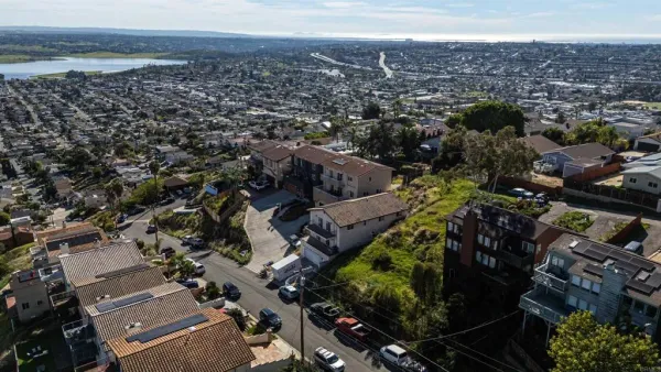 an aerial view of multiple house