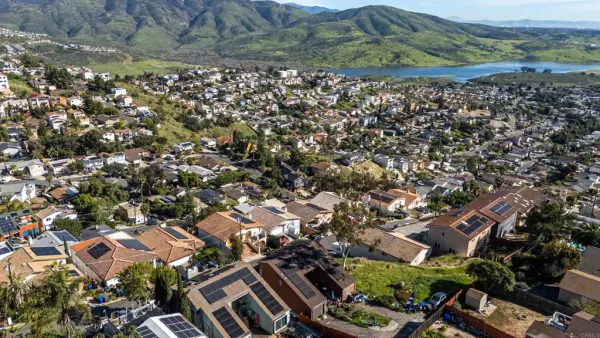 an aerial view of multiple house