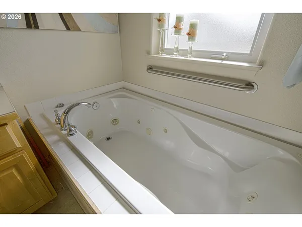 a bathroom with a tub