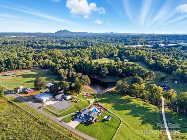 an aerial view of a residential houses with outdoor space