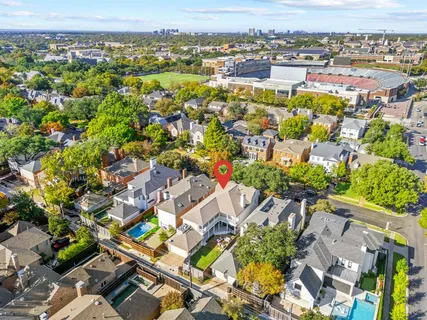 an aerial view of multiple house