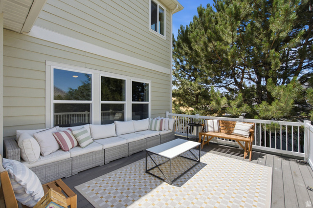 1263 East 1200th South Springville, UT 84663 - Photo 40 of 60 Spacious outdoor deck featuring gray wood-finish decking and white railing