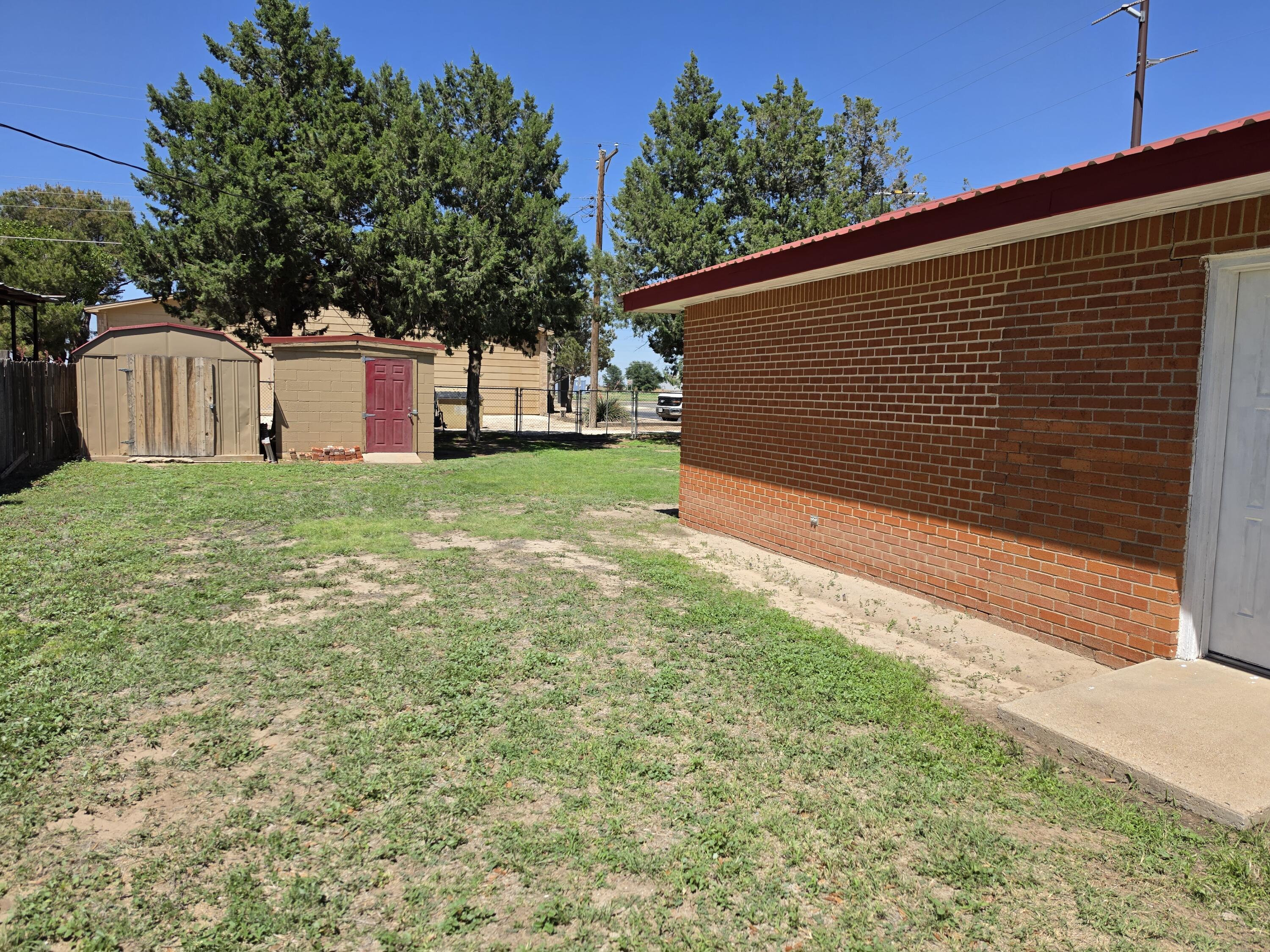 122 West 16th Street Muleshoe, TX 79347 - Photo 26 of 27 a view of a backyard with plants and a large tree