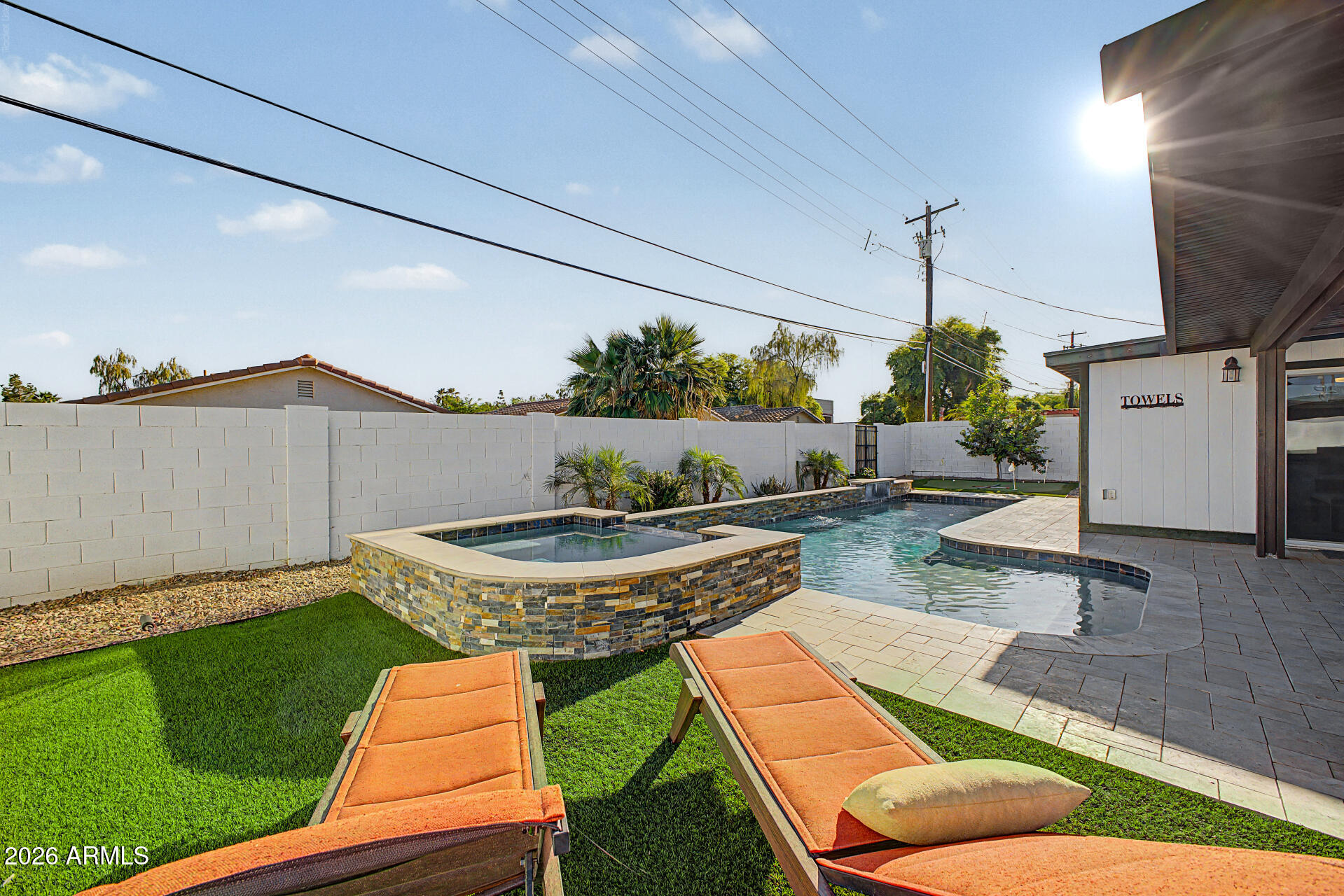 a view of an outdoor sitting area