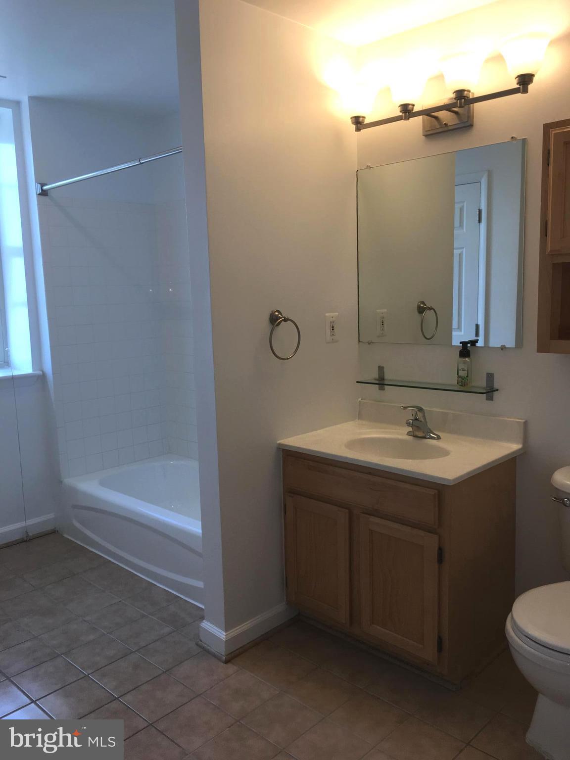 1308 Clifton Street Northwest, Unit 404 Washington, DC 20009 - Photo 11 of 14 a bathroom with a sink a toilet and shower