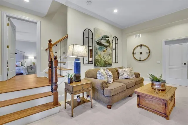 a view of a yard with an outdoor space