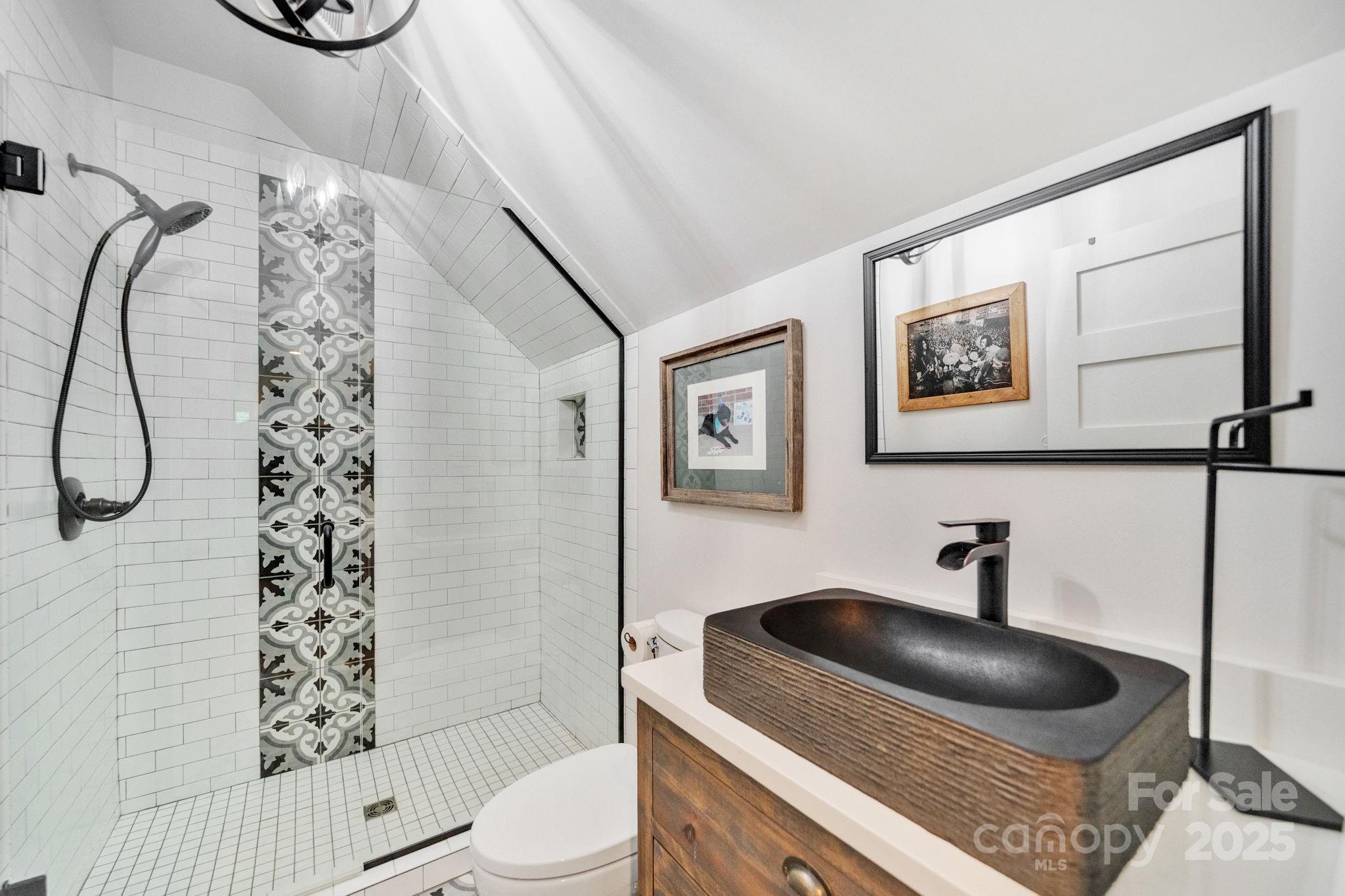 23 Windy Ridge Fairview, NC 28730 - Photo 44 of 47 a bathroom with a sink a toilet and shower