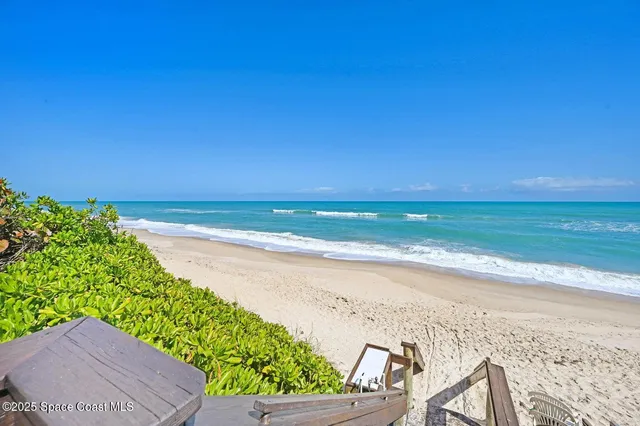 a view of an ocean and beach