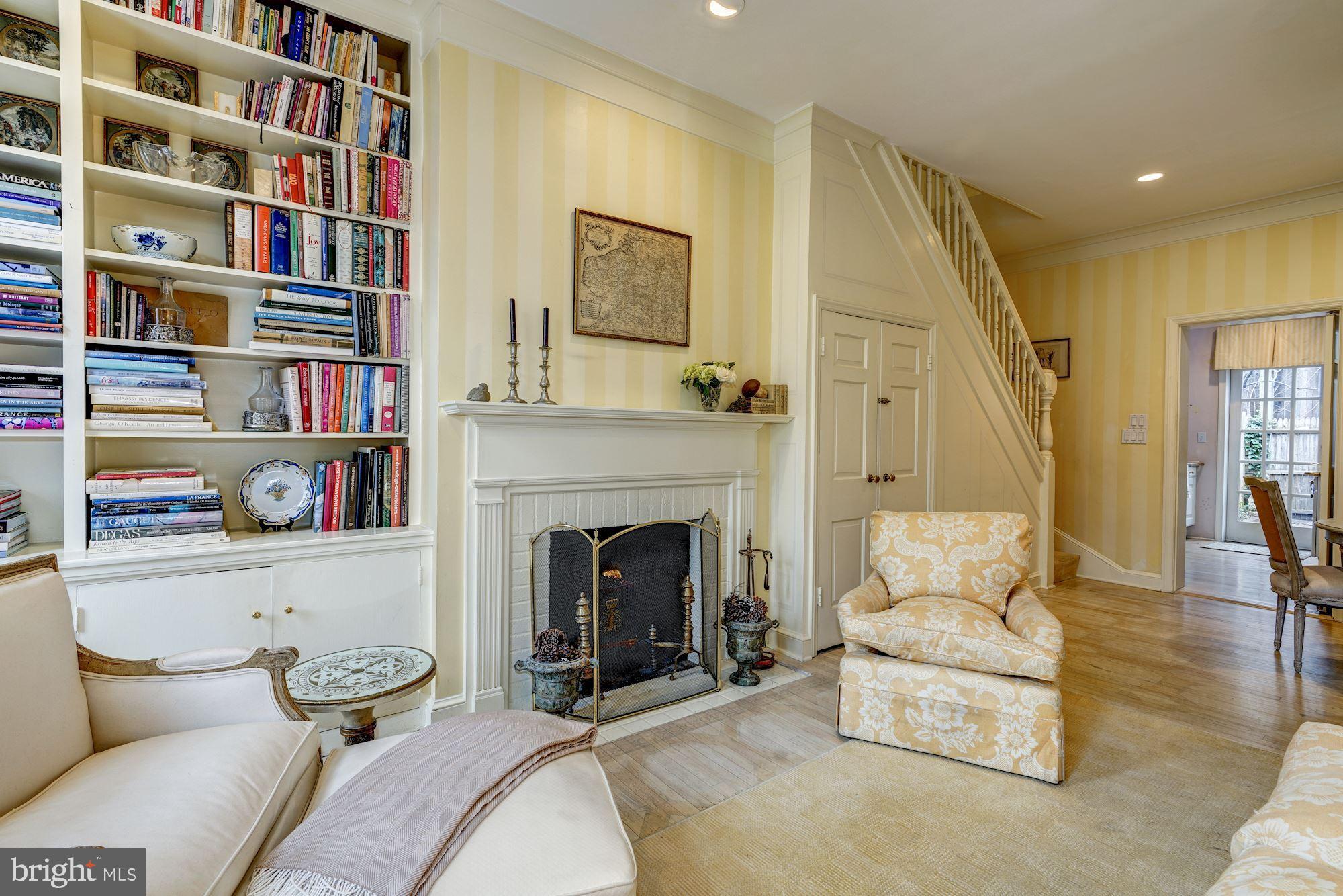 1337 28th Street Northwest Washington, DC 20007 - Photo 5 of 14 Living Room Built in Book Shelves