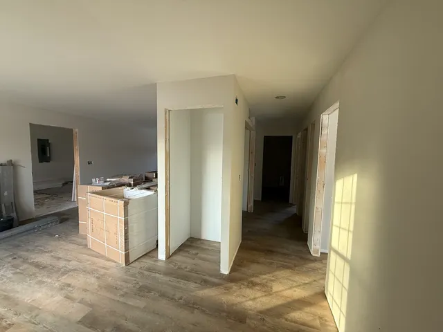 a view of kitchen and utility room
